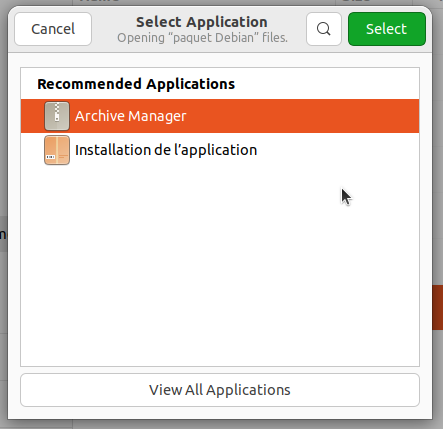 installation de l'application